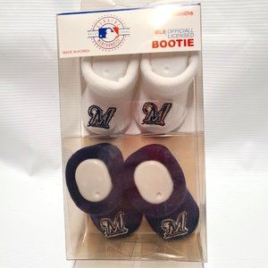 Milwaukee Brewers 3-6 months baby booties NEW